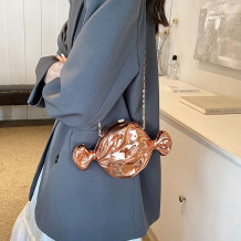 Champagne Street Solid Color Chains Bags