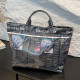 Black Casual Daily Newspaper printing Zipper Bags