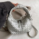 Silver Casual Solid Color Patchwork Zipper Bags