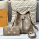 Khaki Casual Daily Letters Draw String Zipper Contrast Bags
