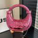 Pink Casual Daily Solid Color Chains Bags