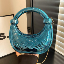 Blue Casual Daily Solid Color Chains Bags