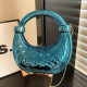 Blue Casual Daily Solid Color Chains Bags