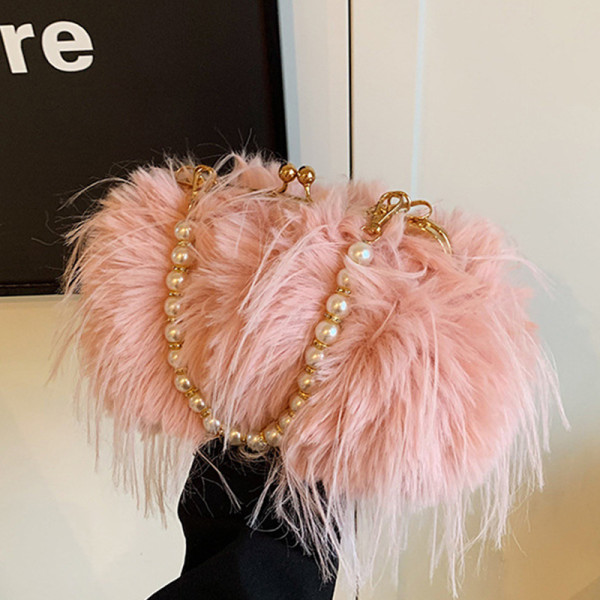 Pink Casual Daily Solid Color Chains Bags