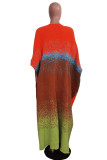 Orange Casual Gradient Cardigan Outerwear
