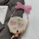 Cream White Casual Skull Head Weave Bags