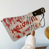 Silver Casual Print Zipper Bags