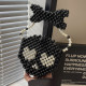 Black Casual Skull Head Weave Bags