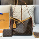 Brown Casual Street Letters Patchwork Contrast Bags