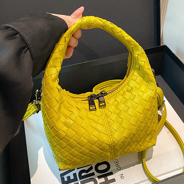 Yellow Casual Solid Color Patchwork Zipper Bags