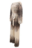 White Casual Print Patchwork Strap Design Oblique Collar Regular Jumpsuits