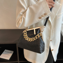 Black Daily Patchwork Chains Bags