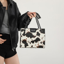 White Daily Leopard Print Patchwork Bags
