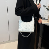 Red Daily Solid Color Chains Zipper Bags