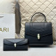 Black Casual Daily Solid Color Patchwork Metal Accessories Trim Bags