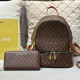 Brown Casual Street Letter Print Patchwork Zipper Bags