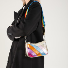 Gold Daily Colorblock Patchwork Zipper Bags