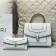 White Casual Daily Solid Color Patchwork Metal Accessories Trim Bags