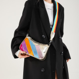 Purple Daily Colorblock Patchwork Zipper Bags