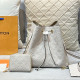 White Casual Daily Letters Draw String Patchwork Embossed Bags
