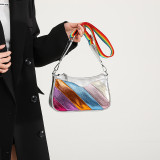Purple Daily Colorblock Patchwork Zipper Bags