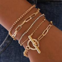 Gold Elegant Patchwork Chains Bracelets