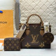 Brown Casual Street Letters Patchwork Contrast Bags