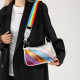 Silver Daily Colorblock Patchwork Zipper Bags