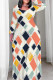 Multicolor Casual Print Patchwork O Neck Long Plus Size Dresses
