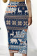 Tibetan Blue Casual Butterfly Newspaper printing Contrast Regular High Waist Full Print Bottoms