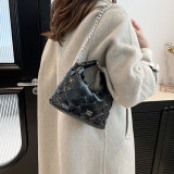 Red Daily Solid Color Chains Zipper Bags
