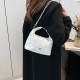 White Daily Solid Color Chains Zipper Bags