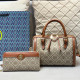 Brown Casual Street Letters Patchwork Zipper Contrast Bags