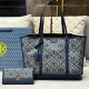 Tibetan Blue Casual Daily Letters Patchwork Zipper Contrast Bags