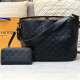 Black Casual Daily Letters Patchwork Embossed Bags