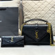 Black Casual Daily Letters Patchwork Metal Accessories Trim Texture Bags