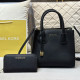 Black Casual Daily Solid Color Patchwork Zipper Texture Bags