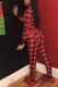 Red Black Casual Living Print Patchwork V Neck Skinny Jumpsuits