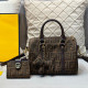 Brown Casual Street Letters Patchwork Zipper Contrast Bags