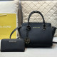 Black Casual Daily Solid Color Patchwork Texture Bags