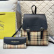 Black Casual Street Plaid Patchwork Contrast Bags
