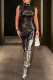 Black Sexy Solid Color Patchwork Turtleneck Irregular Dresses