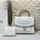 White Daily Celebrities Solid Color Patchwork Metal Accessories Trim Bags
