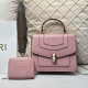 Pink Daily Celebrities Solid Color Patchwork Metal Accessories Trim Bags