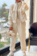 White Casual Sportswear Letters Embroidered Pocket Zipper Embossed Mandarin Collar Long Sleeve Two Pieces