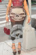 Grey Casual Print Patchwork Contrast Regular Mid Waist Positioning Print Bottoms
