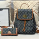 The cowboy blue Casual Street Letters Draw String Patchwork Contrast Bags