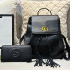 Black Casual Daily Solid Color Fringed Trim Patchwork Bags