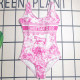Red Sportswear Print Patchwork Backless Swimwears