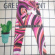 Purple Sportswear Print Patchwork Swimwears